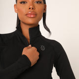 Black Pullover Zip Sweater